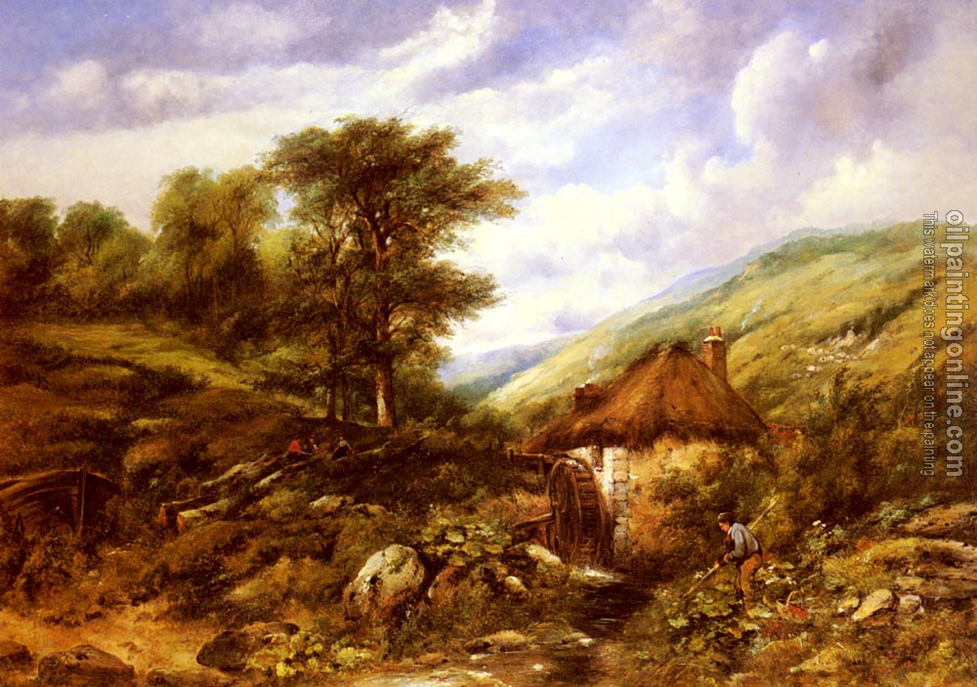 Watts, Frederick Waters - An Overshot Mill In A Wooded Valleyer